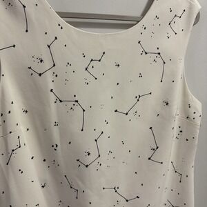 Zara White Constellation Summer Dress with Stars‎ and Cut out Size XXL